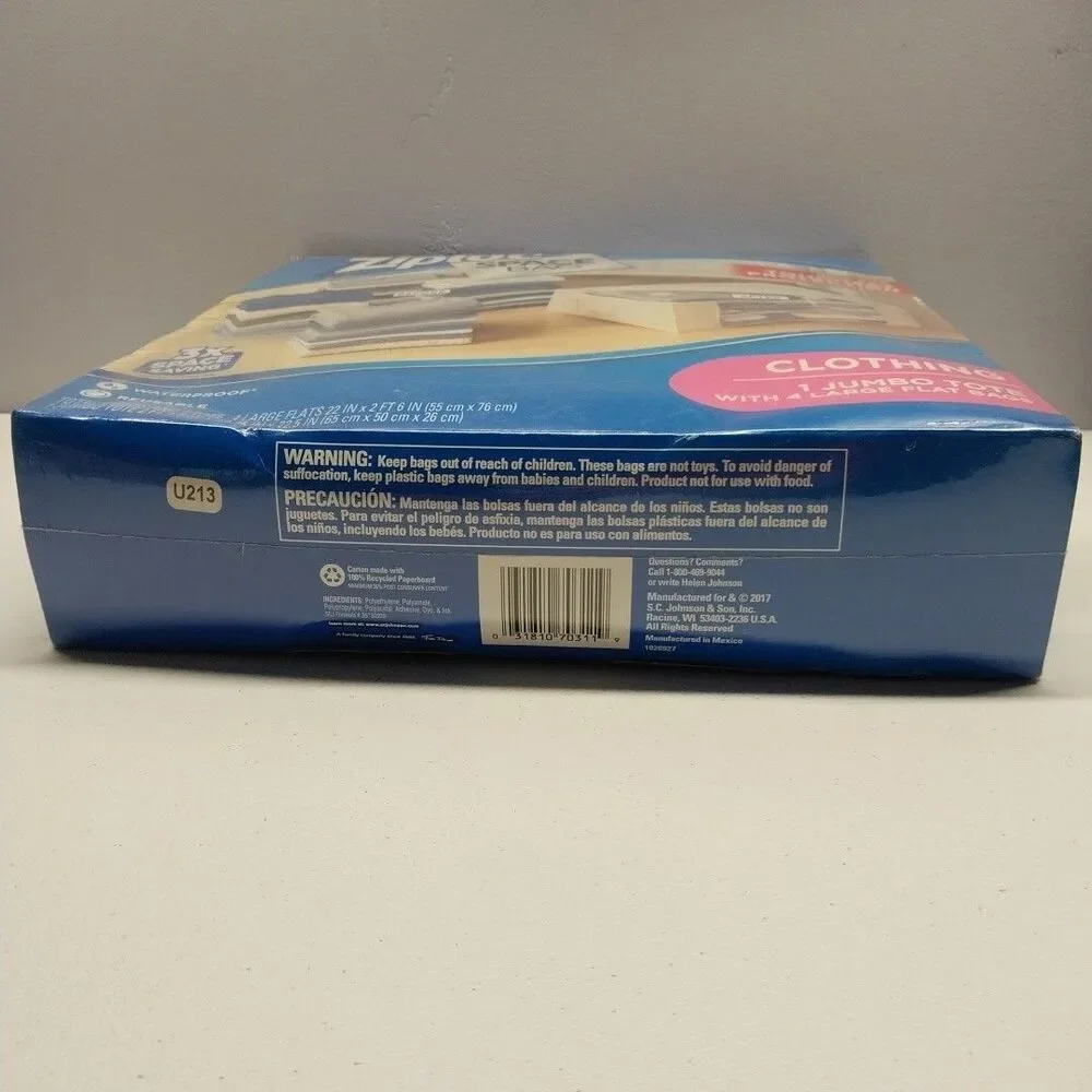 Ziploc Space Bag Clothing Storage Tote Jumbo Vacuum Compression Bags 5 Pc Sealed